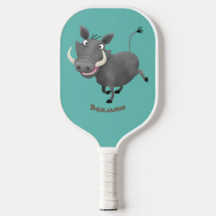 Sonnenafrikanische Warthos-Schwein-Cartoon-Illustr Pickleball Schläger
