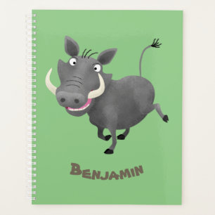 Sonnenafrikanische Warthos-Schwein-Cartoon-Illustr Planer