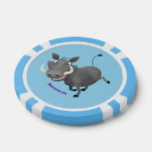 Sonnenafrikanische Warthos-Schwein-Cartoon-Illustr Pokerchips (Einzeln)