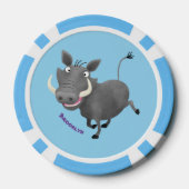 Sonnenafrikanische Warthos-Schwein-Cartoon-Illustr Pokerchips (Rückseite)