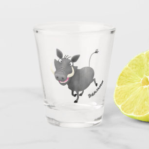 Sonnenafrikanische Warthos-Schwein-Cartoon-Illustr Schnapsglas