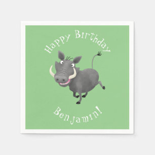 Sonnenafrikanische Warthos-Schwein-Cartoon-Illustr Serviette