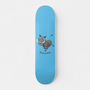 Sonnenafrikanische Warthos-Schwein-Cartoon-Illustr Skateboard
