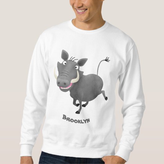 Sonnenafrikanische Warthos-Schwein-Cartoon-Illustr Sweatshirt (Vorderseite)