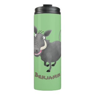 Sonnenafrikanische Warthos-Schwein-Cartoon-Illustr Thermosbecher