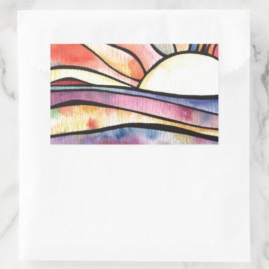 SONNENANLAGE AM MEER RECHTECKIGER AUFKLEBER (Tasche)