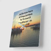 SONNENANLAGE AM RÖMISCHEN SEE 8:28 SKRIPTURE QUADRATISCHE WANDUHR (Winkel)