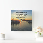 SONNENANLAGE AM RÖMISCHEN SEE 8:28 SKRIPTURE QUADRATISCHE WANDUHR (Zuhause)