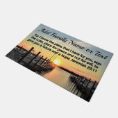 SONNENANLAGE AM SEE JEREMIAH 29:11 PERSONALISIERT FUßMATTE (Schrägansicht)