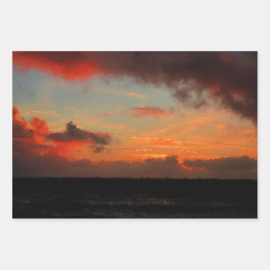 SONNENANLAGE ÜBER DEM MEER GESCHENKPAPIER SET (Vorderseite)