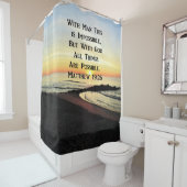 SONNENANREISE ÜBER DER OZEANMATTHEW 19:26 DUSCHVORHANG (Beispiel)