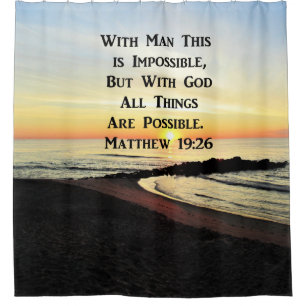 SONNENANREISE ÜBER DER OZEANMATTHEW 19:26 DUSCHVORHANG