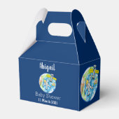 Sonnenastronaut im Weltraum und Cartoon der Erde Geschenkschachtel (Rückseite)