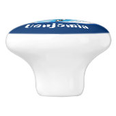 Sonnenastronaut im Weltraum und Cartoon der Erde Keramikknauf (Seitenansicht)