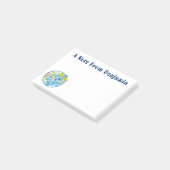 Sonnenastronaut im Weltraum und Cartoon der Erde Post-it Klebezettel (angewinkelt)