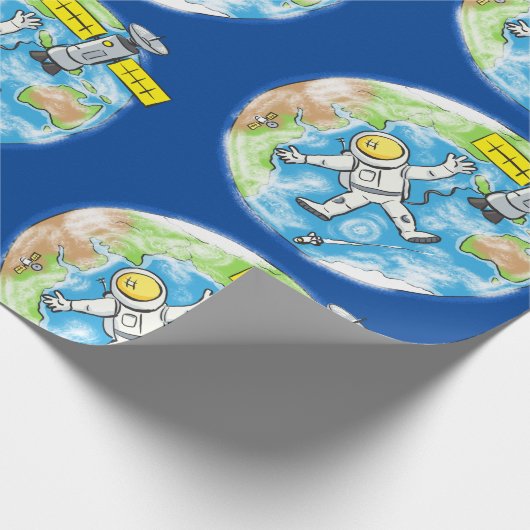 Sonnenastronaut in der Illustration des Cartoon im Geschenkpapier (Ecke)
