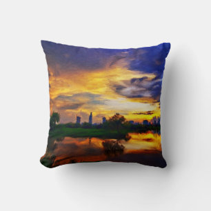 Sonnenaufgang Abstrakte Malerei Kissen