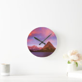 Sonnenaufgang am Gletscher Runde Wanduhr (Zuhause)