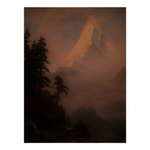 Sonnenaufgang am Matterhornafter 1875 - Poster