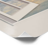 Sonnenaufgang am Meer durch das Fenster Poster (Ecke)