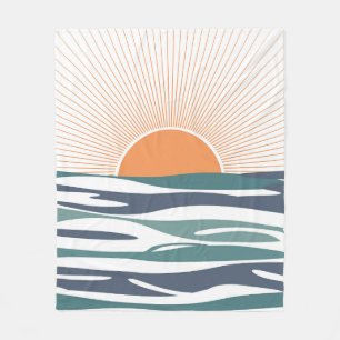 Sonnenaufgang am Meer Fleecedecke