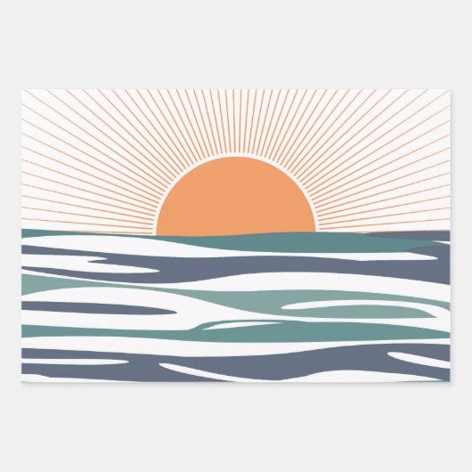 Sonnenaufgang am Meer Geschenkpapier Set (Vorderseite 2)