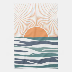 Sonnenaufgang am Meer Geschirrtuch