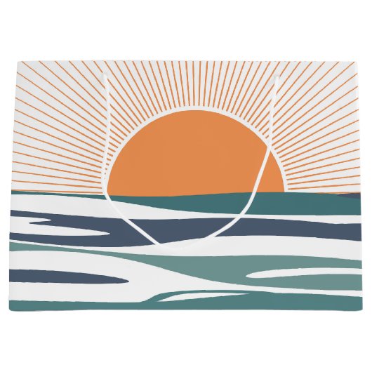 Sonnenaufgang am Meer Große Geschenktüte (Vorderseite)