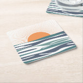 Sonnenaufgang am Meer Rechteckiger Pappuntersetzer (angewinkelt)