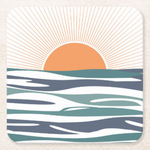 Sonnenaufgang am Meer Rechteckiger Pappuntersetzer