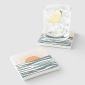 Sonnenaufgang am Meer Steinuntersetzer (Seitenansicht)