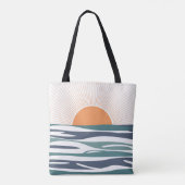 Sonnenaufgang am Meer Tasche (Rückseite)