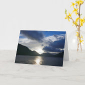 Sonnenaufgang am See Crescent Karte (Gelbe Blume)