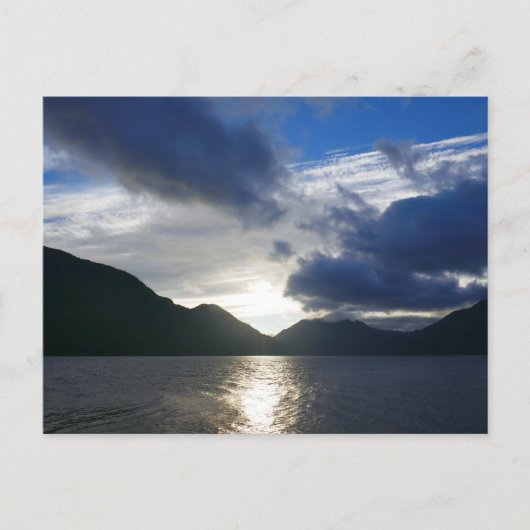 Sonnenaufgang am See Crescent Postkarte (Vorderseite)