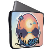 Sonnenaufgang am See mit majestätischer Silhouette Laptopschutzhülle (Vorne Rechts)