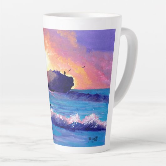 Sonnenaufgang am Shipwreck Beach Latte Tasse (Rechte Ecke)