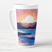 Sonnenaufgang am Shipwreck Beach Latte Tasse (Linke Ecke)