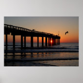 Sonnenaufgang am St. Augustine Beach Pier Poster (Vorne)