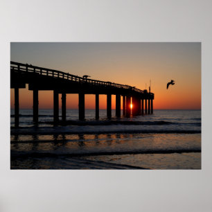 Sonnenaufgang am St. Augustine Beach Pier Poster