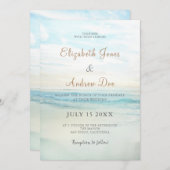 Sonnenaufgang am Strand Einladung zur Hochzeit (Vorne/Hinten)