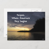 Sonnenaufgang am Strand von Pau Pau Postkarte (Vorne/Hinten)