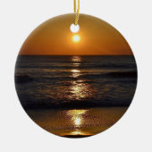 Sonnenaufgang am Strand von Shirley Taylor Keramik Ornament (Vorne)