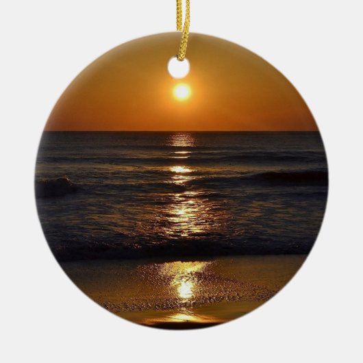Sonnenaufgang am Strand von Shirley Taylor Keramik Ornament (Vorne)