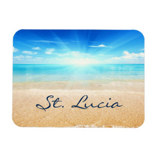 Sonnenaufgang am Strand von St. Lucia Magnet