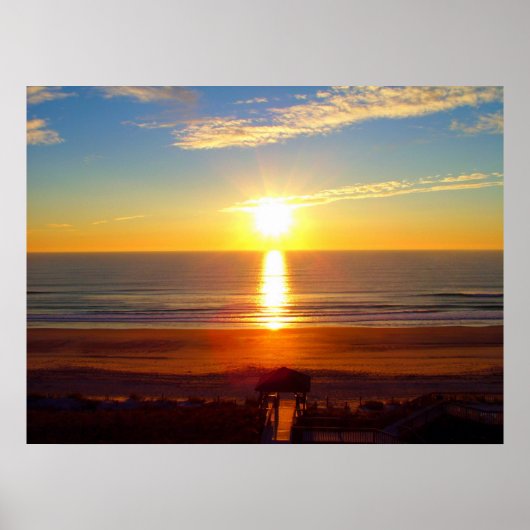 Sonnenaufgang am Strand von Wrightsville Poster (Vorne)