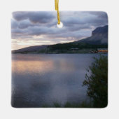 Sonnenaufgang am Swiftcurrent Lake I Keramikornament (Vorderseite)