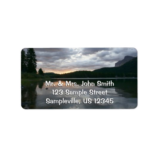 Sonnenaufgang am Swiftcurrent Lake II Adressaufkleber (Vorne)