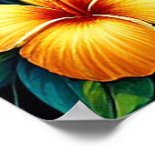 Sonnenaufgang am tropischen Strand mit Palmen, Wel Poster (Ecke)