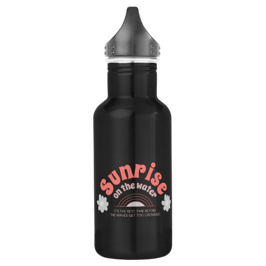 Sonnenaufgang am Wasser Edelstahlflasche (Links)