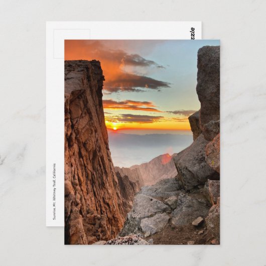 Sonnenaufgang am Whitney Trail Postkarte (Vorne/Hinten)